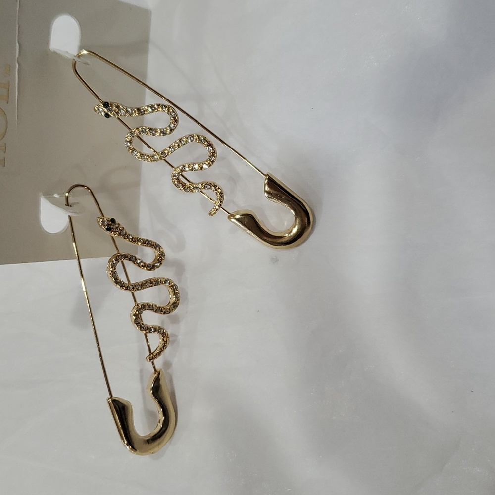 Elegant Gold Snake Earrings